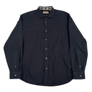 Burberry London Black Button Up Long Sleeve Shirt Top Classy XL B15